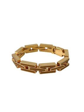 Prada Metal Enamel Chain Bracelet Gold Color Orange